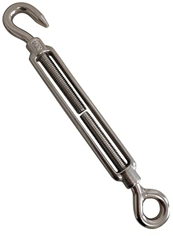 M8 Spannschloss Seilspanner Edelstahl, 304 Drahtspanner Haken und Öse Schnurspanner für Rankhilfe Edelstahl Seilsystem/Zaunspanner/Gartendraht, 3 Stück