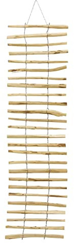 AUBRY GASPARD - Support Mural en Noisetier Pelé - Longueur 50 x Hauteur 200 cm - Chaîne pour Suspension - Idéal pour Décoration Murale Extérieure - Léger pour Aménagement de Jardin