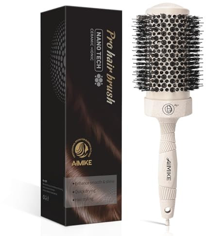 AIMIKE Spazzola Rotonda per Capello Ideale per Piega, Spazzola Termica Ceramica - 53mm