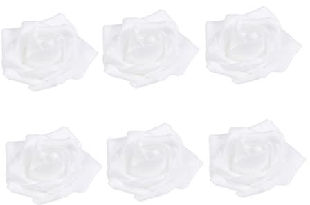 PRETYZOOM 100st Rosen Nähen Rosenköpfe Aus Seide Blaue Kunstblumen Gefälschte Rosenköpfe Hochzeitsdekorationen Handgemachte Rosenblätter Mini-schaumrose Blaues Weiß Künstlich Mini-Rose