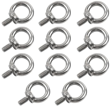 11 boulons à œillet M8, boulon à anneau, anneaux à vis, fileté mâle en acier inoxydable 304 boulon à œillet, pour boulon à œillet pour fixation et suspension