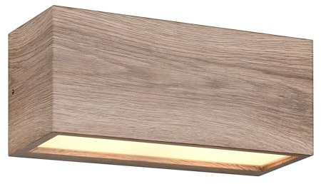 Trio Leuchten Außen Wandleuchte Mayenne 218560235, Aluminium Druckguss holz Nachbildung, Glas klar, exkl. 2x E14, Holzfarbig
