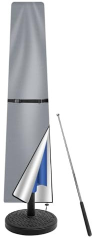ZNTIHZ Garden Parasol Covers Garden Parasol Cover With Rod & Pull Ring UV Protection 210D Oxford Waterproof Fabric Cantilever Large Umbrella Cover Outdoor For Parasol(Grey,170cm Straight)