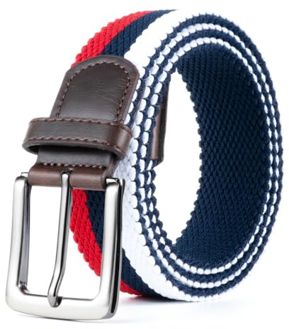 HASHIJI Elastic Braided Belt for Men and Women,Stretchable Adjustable Web Woven Belt for Work,Casual Wear, and Golf