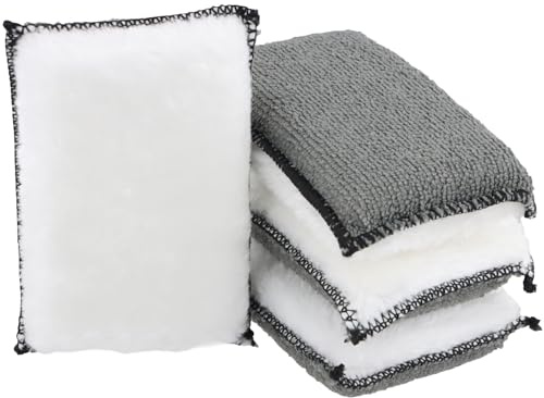 Kaiyzo Lot de 4 Éponges Microfibre Voiture Détailing Auto, Réutilisable Lavable, Anti-Rayures, Forte Absorption d'eau pour Nettoyage Intérieur