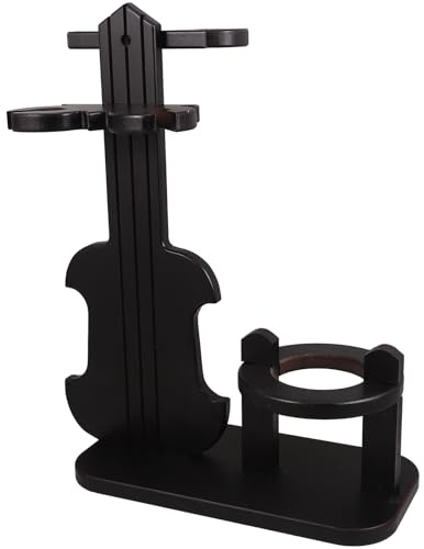 NUOBESTY Portabottiglie per Vino Rosso in Legno a Forma di Violino, Supporto Portabottiglie da Tavolo Vintage Portabicchieri Sospeso, Organizzatore la Conservazione del Vino in Casa