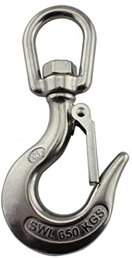 Kranschwenkhaken Last 150/350 / 650/1000 1500kg Dicke Körper Anti-Off-Hubhaken-Frachthaken 304 Edelstahl 1 Stück(1000KG)