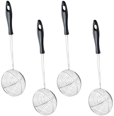 KESYOO 4 scolapasta in acciaio inox per la casa, scolapasta per pentole calde da cucina (nero)