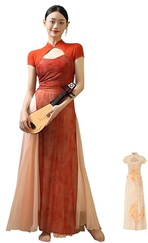 ROYAL SMEELA Modernt Qipao-set för kvinnor, kinesisk cheongsam klänning, topp + trosor, 1 stycke, M