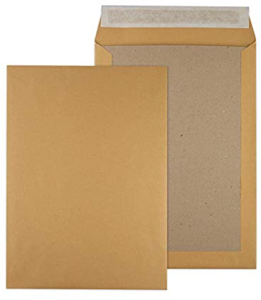 MASHPAPER Papprückwandtaschen Versandtaschen braun DIN C4-229x324 mm | 125 Stück, Versandtaschen mit einer eingearbeiteten Graupappe als Verstärkung, Vorderseite braun, mit Haftstreifen, 103430