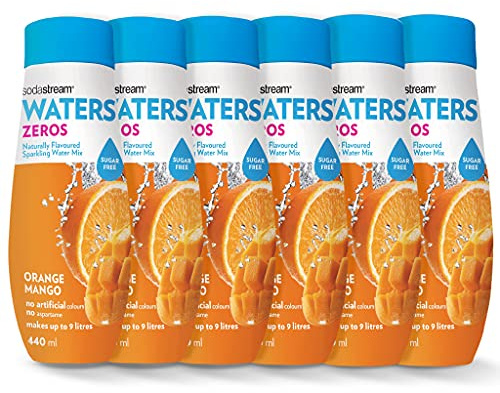 SodaStream Flavours Orange & Mango Zero Mix, Diet Fizzy Drink Maker Concentrate, Aspartame Free SodaStream Syrup, Sparkling Water Flavouring, 6x 440ml Multi Pack, packaging may vary
