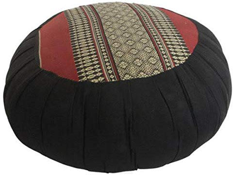 Fine Asianliving Coussin de Méditation Rond Zafu Thai Rouge 40x17cm Matelas Tapis de méditation Coussin thaï Kapok 301-E01