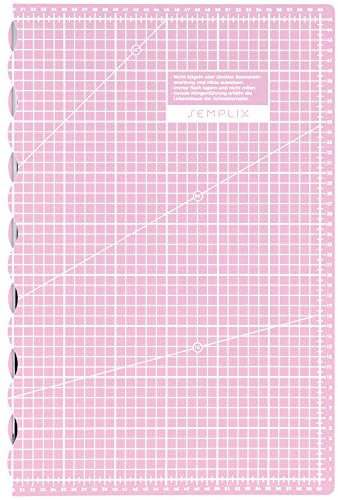 SEMPLIX Faltbare Schneidematte A2 - Ideal für Bastel- Näh und Patchworkarbeiten (60 x 45 cm) (grau) (Rosa)