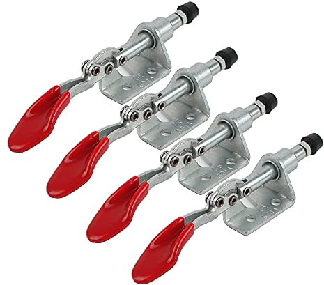 Sweieoni Schnellspanner Set 4 Stücke Kniehebelspanner Knebelklemme Push Pull Toggle ​Clamp Waagrechtspanner Push Pull Action Handwerkzeug Leichte Schnellspanner Werkzeug