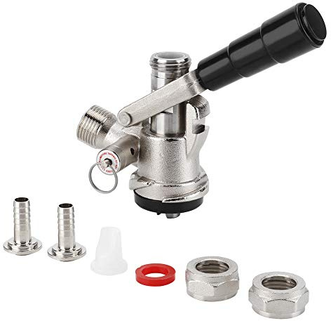 Dispensador de Cerveza, Acoplador de Barril Tipo S Dispensador de Cerveza de Barril con Válvula de Alivio de Presión de Seguridad Sistema de Elaboración Casera