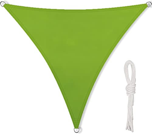 HGTRH Tende da Sole per Esterno a Caduta 4 Metri Protezione Raggi UV Poliestere Antistrappo, Tenda Parasole Triangolare Piccola per Giardino Gazebo Casa Cortile BalconeGreen-3X3X3M