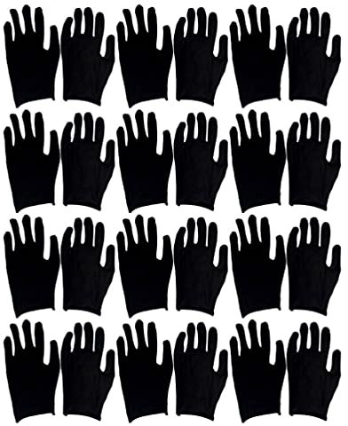Ciieeo 12paare Baumwollhandschuhe Arbeits Und Schutz-handschuhe Bequem Und Langlebig Für Gartenarbeit Und Montage Dünn Schwarz