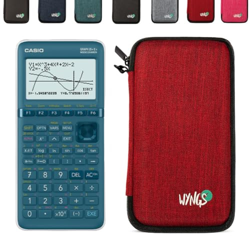 Casio Graph 25+E II inkl. WYNGS Schutztasche Rot - Grafikrechner - Basic Set