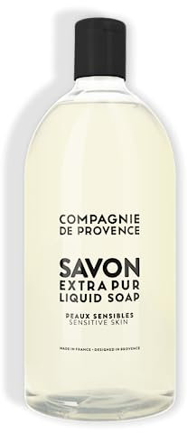 La Compagnie de Provence - Savon Liquide de Marseille Recharge 1L - Peaux Sensibles - Pour Corps et Mains - Made in France