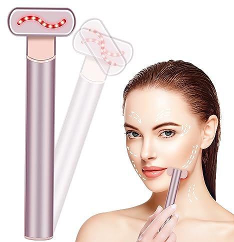 MDIBZCA Massaggiatore Viso EMS Massaggiatore Radiofrequenza Viso Radiofrequenza a Luce Rossa Massaggiatore EMS Lifting Viso Rassodante per Tonificare il Viso, Anti-età e Cura