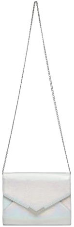 Miss Lulu Damen Clutch Abendtasche Kettentasche mit Abnehmbare Kette Brauttasche Schultertaschen kleine Glitzer Handtasche für Hochzeit Wedding Party Elegante Silber