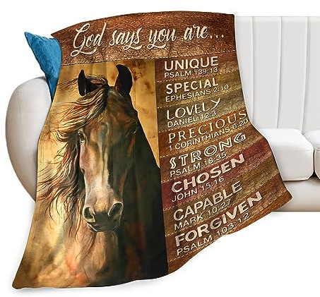 Horse Gifts: Soft Warm Cozy Fleece Blanket for Kids & Adults - 40x50