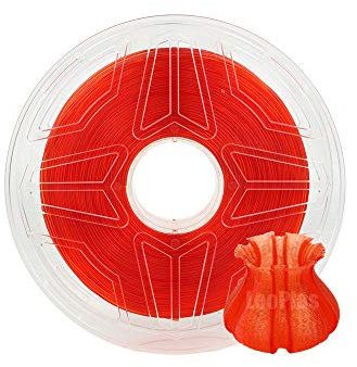 LeoPlas PLA Filament 1.75mm Klar PLA Filament 1kg für 3D-Druckmaterial Druckerzubehör (Transparent Rot)