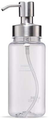 Future Stories Pumpspender 400 ml aus Tritan und Edelstahl - Refiller für Duschgel - Edelstahl-Pump-Kopf, tropfsicher
