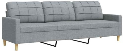 vidaXL 3-Sitzer-Sofa Hellgrau 210 cm Stoff