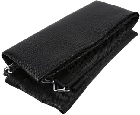 Tappeto Elastico Telo Ricambio Trampolino, Tappetino da salto di sicurezza a molla resistente all'acqua e ai raggi UV da 8 piedi con anelli a V, Accessori per trampolino tondo, 8FT(48 buckle),Black