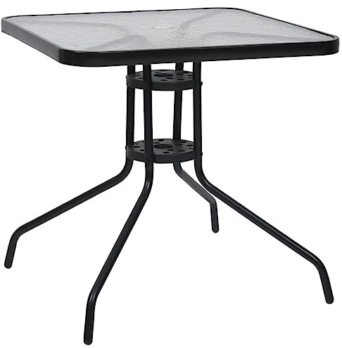 LLEZKBR Furniture Select-Gartentisch schwarz 70x70x70 cm Stahl