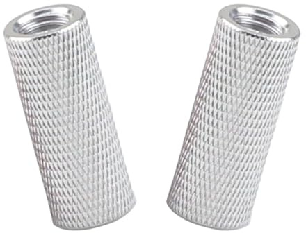 2PCS Silber eloxiertes Aluminium Rändelmuttern Aluminiumlegierung Rändelmuttern lange Schraubenmuttern,M6*50-D10
