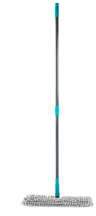 Beldray Anti Bac Flat Mop With Telescopic Handle | Double-Sided Pad, Coral Fleece Mop Side, Chenille Dusting Side, Machine Washable Pad, Zinc Pyrithione Treated