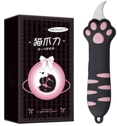 Coupe-boîte Rétractable, Ouvre-package Télescopique, Slitter De L'enveloppe De Patte De Chat Portable, Outil Mignon Pour Ouvrir Les Cartons Des Packages (Noir)