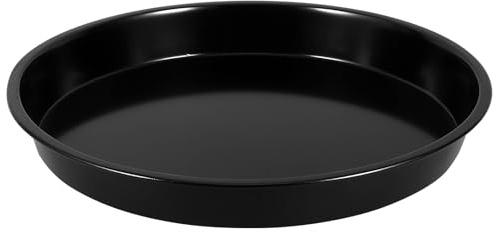 JEWEDECO Bandeja para Pizza Molde para Hornear Fácil de Limpiar Redonda de Acero al Carbono Negro, Antiadherente y Resistente, Adecuado para Horno y Uso o Pizzerías