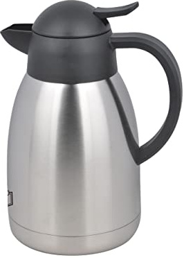 METRO Professional Isolierkanne aus Edelstahl, mit einem Fassungsvermögen von 1 Liter und Druckknopf, ideal für Restaurant, Events und Catering