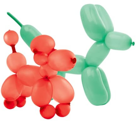 Legami - Kit Palloncini e Pompetta Clown - Balloon Modelling, Palloncini ad Aria Modellabili per Figure di Animali, Idea Regalo, 32 Palloncini Colorati, 72 Stickers Occhi, Feste di Compleanno