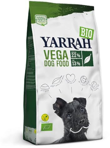 YARRAH Vega Vegetarisches Bio-Trockenfutter für Hunde – für alle Rassen und Altersgruppen | Exquisite Biologische Hundebrocken, 10kg | 100% biologisch & frei von künstlichen Zusätzen