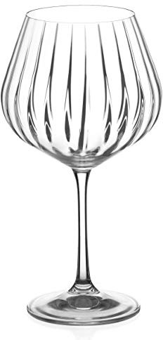 DIAMANTE Gin Glass Copa 'Mirage' Single - Crystal Gin Balloon Glass with Optic Effect - Perfect Giftbox