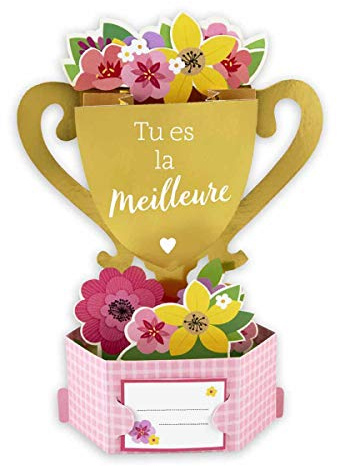 DRAEGER Paris - Pop Up Karte, Karte 3D Grußkarte mit Umschlag - Tu es la meilleure meisterschaft - format 18 x 11,5 cm