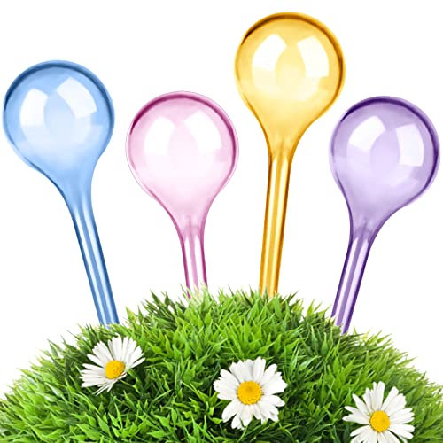 AIGOHOM 4 sfere di irrigazione per piante grandi, 26,5 x 8 cm, multicolore, per piante in vaso, auto-irrigazione in PVC, per piante