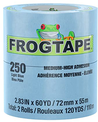 FrogTape 250 Light Blue Ruban de masquage de qualité performance [Adhérence moyenne à élevée]: 2.83 in. x 60 yds. (Bleu clair) / 2-pack