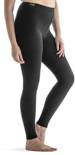 SOLIDEA Leggings Compressione Graduata Donna Be You Tonic Micromassaggiante Compressione Graduata 15/21 mmHg Guaina Modellante Donna, Leggings Anticellulite (Nero, 46)
