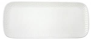 Easy Life - Plat A Cake en Porcelaine Drops White 36 X 16 CM - EASYLIFE