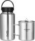 ERYUE 1050ml Stainless Steel Water Bottle Leak Proof Sports Bottle with 750ml Water Cup Coffee Mug for Outdoor Camping Hiking Backpacking Fishing
