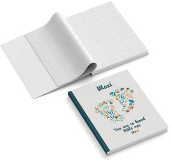 easyprint Notizbuch personalisiert mit Name/Wunschtext | Design Footprints | 201 x 297 mm | DIN A4 | Hardcover | 128-seitig | Papier 100 g/m² | kariert | Tagebuch | Notizblock | Baby | Erinnerungen