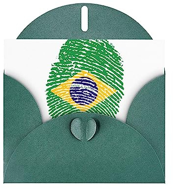 Dunkelgrüne Grußkarte mit Brasilien-Drucken, hochwertiges Perlenpapier, 10,2 x 15,2 cm, für Geburtstagskarte, Party-Einladungskarten