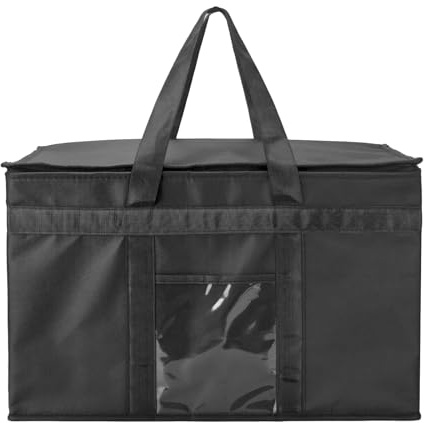 Yalin XXXL Large Insulated Cooler Bag, Styrofoam Cooler for Keeping Food Hot or Cold, Reusable Double Zipper Food Delivery Bag for Food Shopping, 58cmW x 15in H x 35cm D, blackone, XXL, Classic