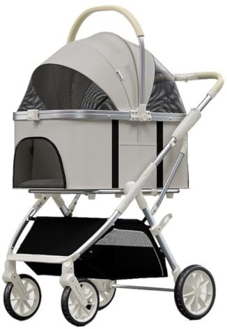 Hundebuggy Hundewagen Zusammenklappbarer Hunde-Kinderwagen Mit Rädern, Reise-Haustier-Katzen-Kinderwagen Mit Aufbewahrungskorb, Welpen-Kinderwagen Für Mittelgroße Und Kleine Haustiere Katzenwagen Katz