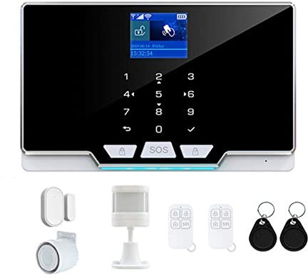 Sistema de alarma DIY de seguridad para el hogar, G20 TUYA SIM GSM Sistema de alarma de seguridad Hogar Kits inteligentes de alarma Sensor de puerta de detector de movimiento inalámbrico Aplicación Wi